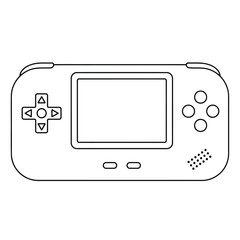 Retro Portable Game Console Outline Nostalgia and Gaming Vector Illustration