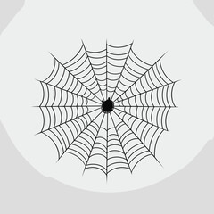 Obraz premium Detailed spider web design isolated silhouette natural element for halloween and insect themes silhouette