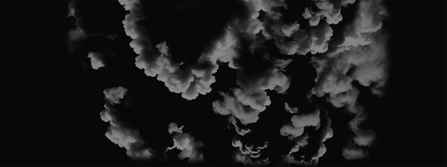 Fototapeta premium Dark billowing clouds filling the sky with intense natural texture and contrast