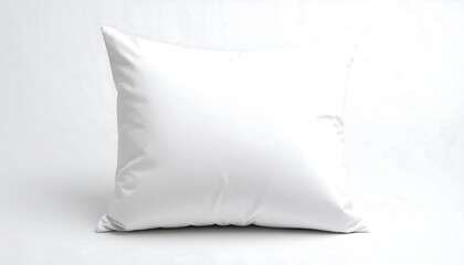 Blank white pillow on plain white background
