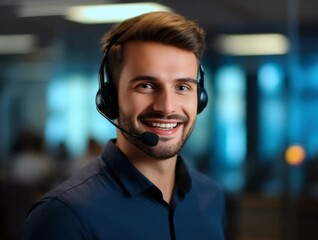 Customer support representative assisting clients with solutions in a vibrant office environment during daytime