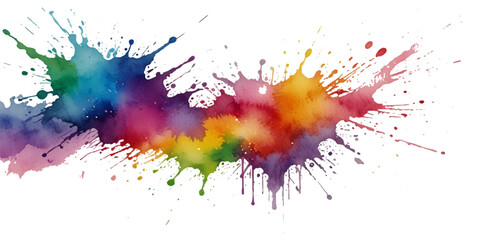 Colorful smoke rainbow painted holi fog festival background. Colorful rainbow paint color smoke cloud explosion isolated on transparent background.	