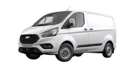 White van, front-facing, studio shot