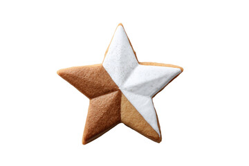Obraz premium Star-shaped cookie, half light and half dark
