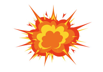 Fiery Cartoon Explosion Graphic Design.