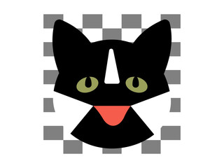 vector image of cat on green pet care logo design vector template and icon set.