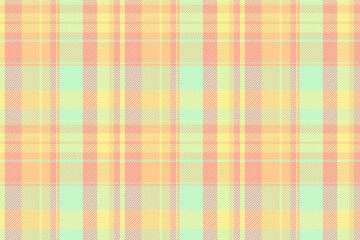 Comfort texture vector plaid, official pattern check background. Vichy tartan seamless fabric textile in orange and light colors.