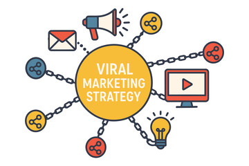 Viral marketing strategy connecting ideas through digital channels