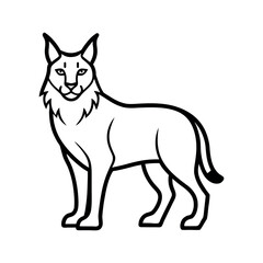 Outline of Lynx Animal Line Art Vector