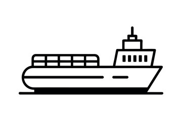 Obraz premium Outline of Oil Tanker Ship Line Art Vector