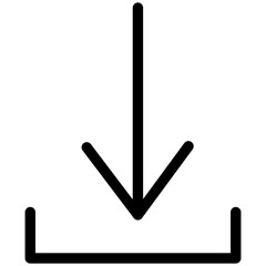  Minimal Down Arrow Line Icon – Direction Symbol