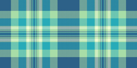 Mixed tartan check pattern, pure plaid textile fabric. Filigree vector seamless texture background in cyan and light colors.