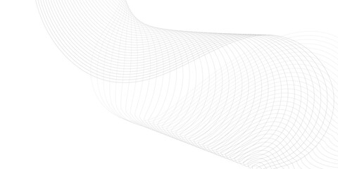 gray and white wavy curve line with digital future technology concept background. Line art striped graphic template, banner background. Vector illustration.	