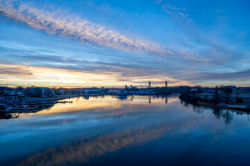 sunset over the river
