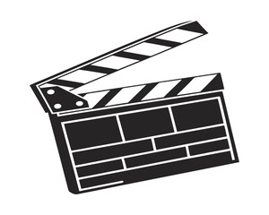 Isolated Movie Clapper Board Illustration for Film Industry Symbolizing Production and Editing Process Cinematic Tool for Filmmakers and Video Creators