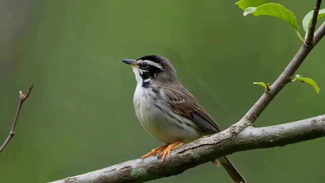 Charming Rufous-gorgeted Flycatcher Singing on a Branch, A Captivating Moment of Wildlife in its Natural Habitat