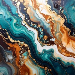 Abstract marble art with flowing colors