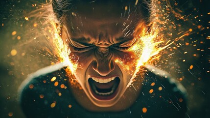 Fiery anger expression