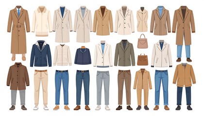 Various men's outerwear and accessories