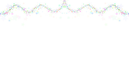 Colorful Stars Garland Border on Transparent Background