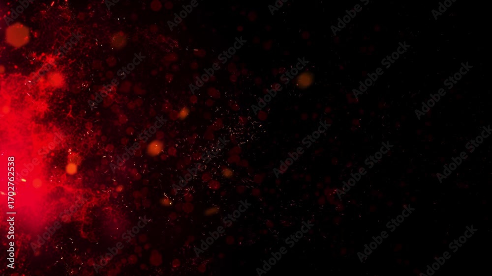 Wall mural red fire storm abstract blizzard 4k loop features red particle fire-like elements flowing from one s