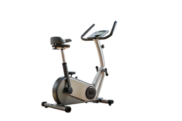 Stationary bicycle with console isolated on a transparent background