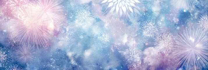 Fototapeta premium Explosion of Colors With Bright Fireworks in a Night Sky During a Festive Celebration