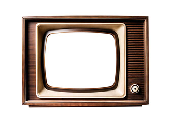 Vintage television set with dark screen on background retro isolated on a transparent background