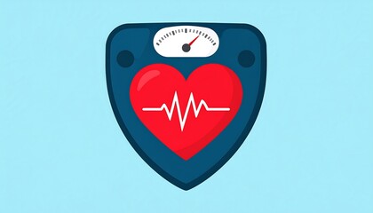 Health scale with heart