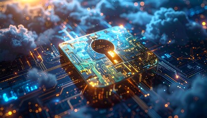 Cybersecurity lock integrated into digital circuit with cloud connections