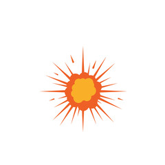 Orange Sunburst Explosion Graphic Design.
