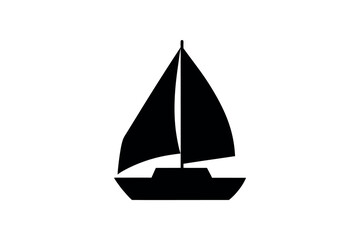 Fototapeta premium a sailboat floating on calm waters with silhouette