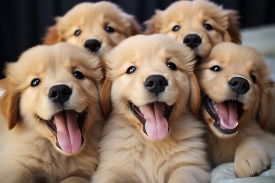 Adorable golden retriever puppies