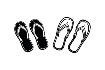 flip flops displayed in pairs with distinct silhouette