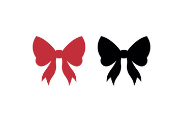 two bows one red one black with distinct silhouette