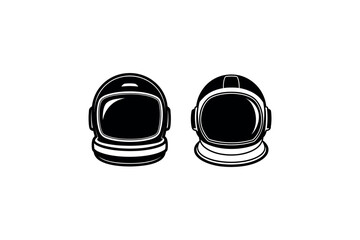 astronaut helmets faceless design black white contrast silhouette