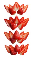 Stacked strawberry flower motifs