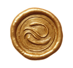Golden wax seal with intertwined snakes