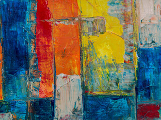 Colorful abstract oil painting - gallery artwork close-up