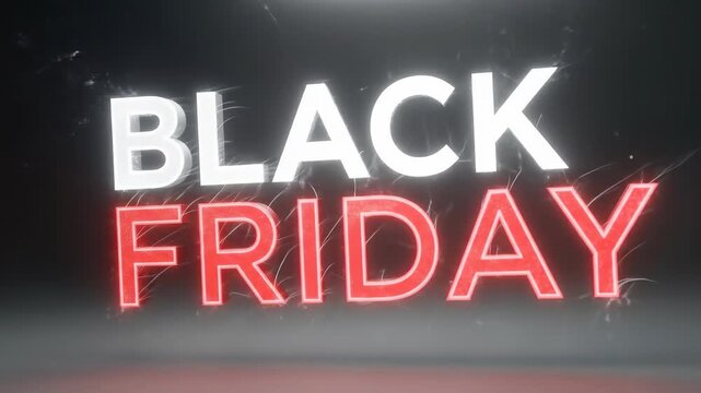 Black Friday Sale Advertisement: A modern and dynamic graphic design showcasing the words Black Friday in a vibrant and attention-grabbing visual. This image is perfect for any promotional content.