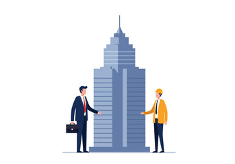 Fototapeta premium Business Deal: Architect and Client Partnership.