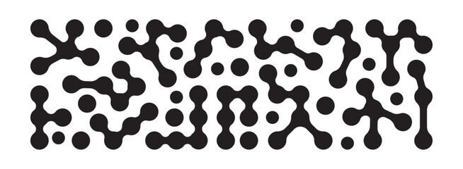 Connect pattern, circle organic shape, geometric metaball. Abstract morph icon, technology circular form. Science drop, collagen cell. Molecule bubble isolated on white background. Vector illustration