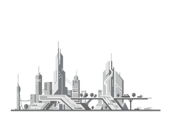 Futuristic Cityscape Architectural Design.