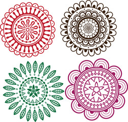 "Colorful Ornamental Mandala Vector Design – Geometric Floral Pattern for Decoration & Background"