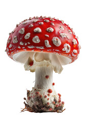 Red and white spotted mushroom, close-up