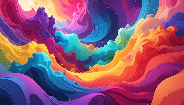 Vibrant abstract swirling colors