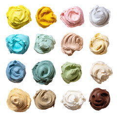 Colorful swirls of frosting in a grid pattern (1)