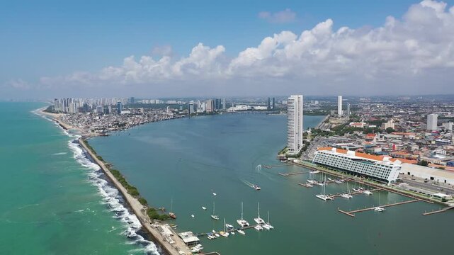 Beautiful aerial view of Recife in September, 2025. Recife, Pernambuco State, Brazil 