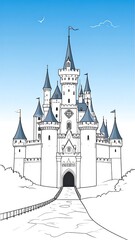 Fototapeta premium Fairytale castle illustration