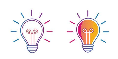Illuminated lightbulb icons representing ideas innovation and inspiration concepts vector